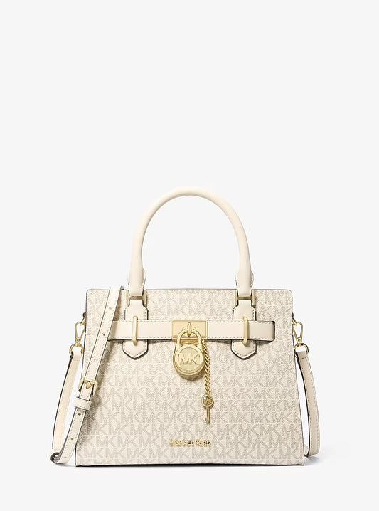 Hamilton Small Logo Satchel Cream Michael Kors