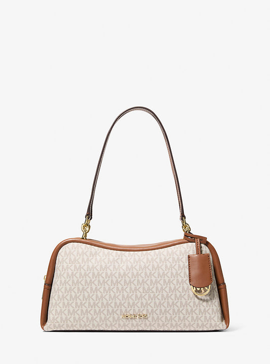 Cecily Medium Signature Logo Shoulder Bag Vanilla Michael Kors