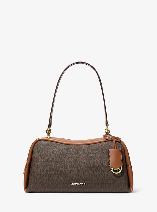 Cecily Medium Signature Logo Shoulder Bag Brown Michael Kors
