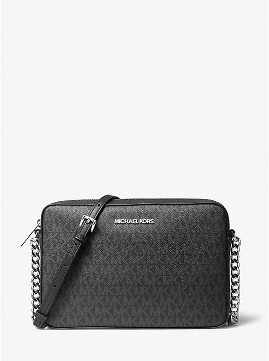 Jet Set Large Logo Crossbody Bag Black Michael Kors