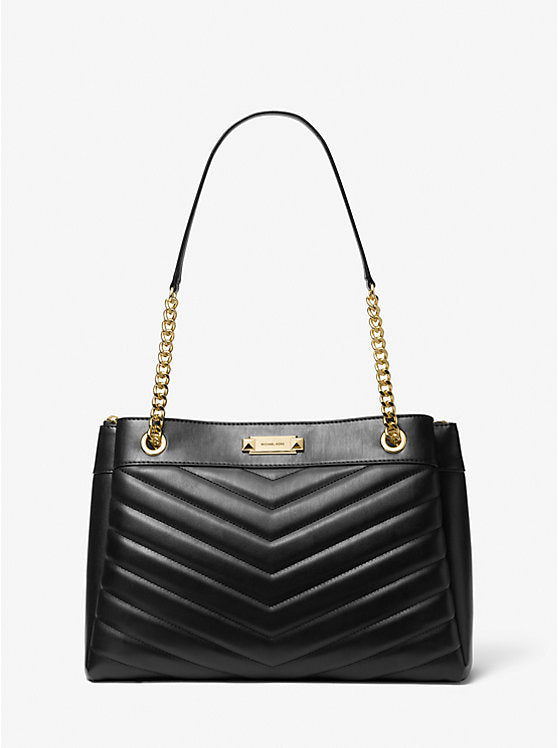 Whitney Medium Quilted Tote Bag Black Michael Kors