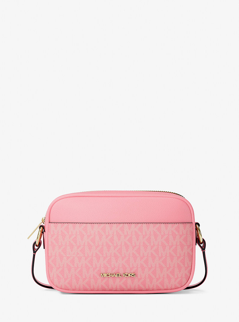 Jet Set Small Signature Logo Camera Crossbody Bag Carnation Michael Kors