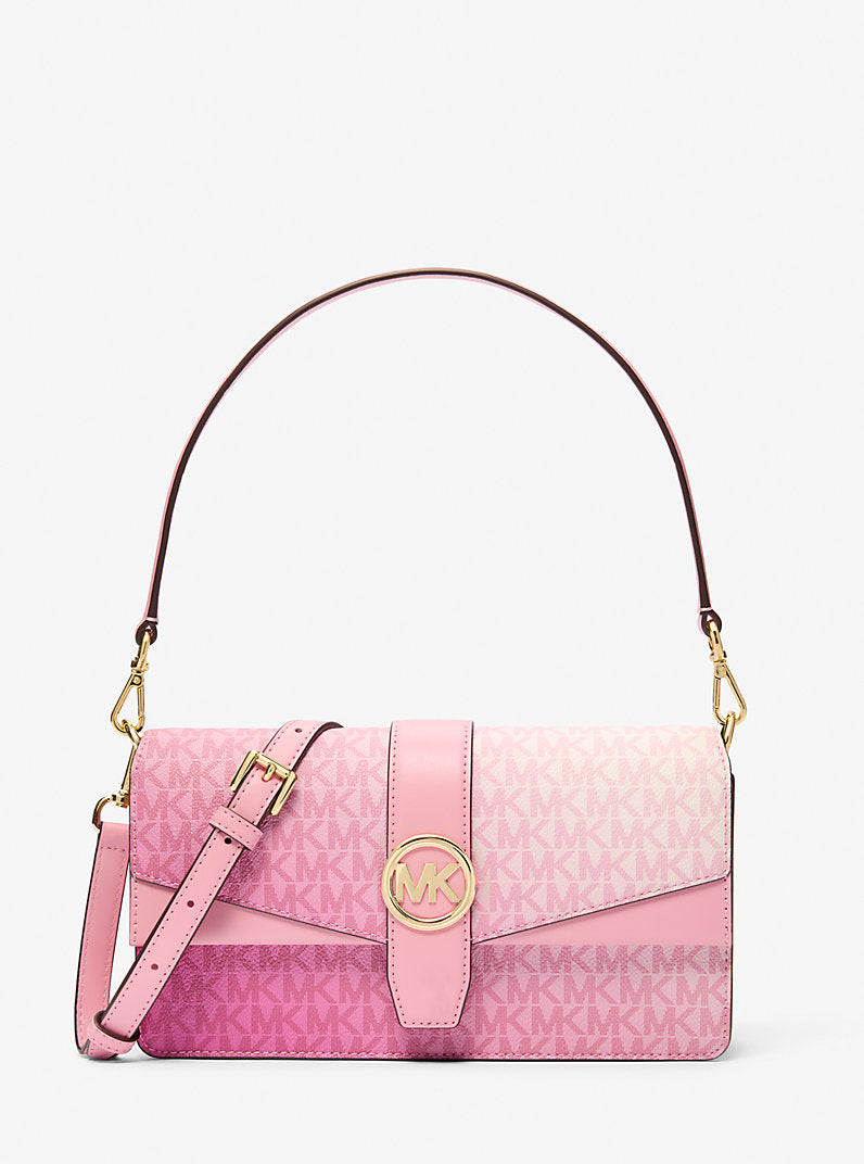 Greenwich Medium Ombré Signature Logo Convertible Shoulder Bag Carnation Michael Kors