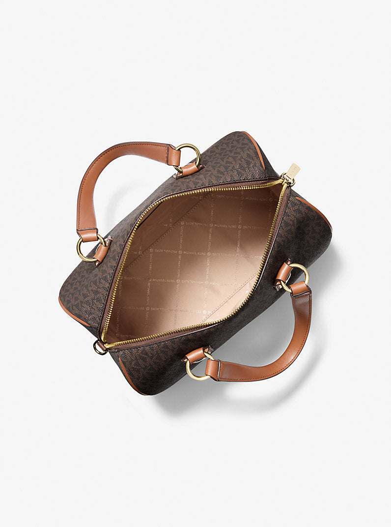 Grayson Medium Signature Logo Duffel Bag Brown Michael Kors