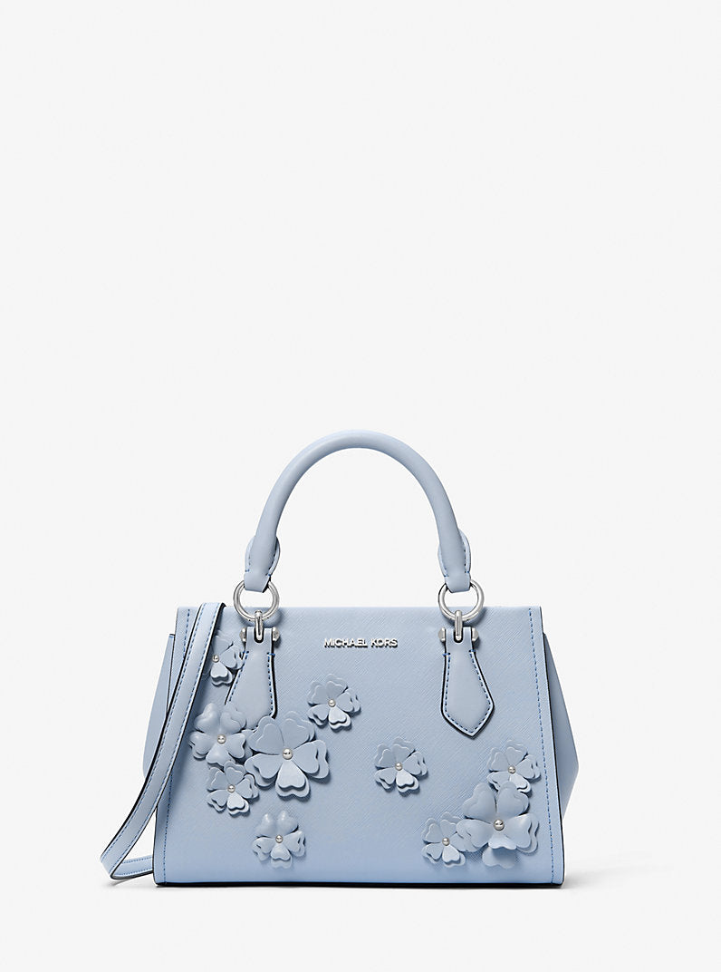 Marilyn Small Floral Embellished Satchel Pale Ocean Michael Kors