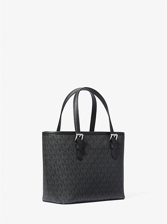 Jet Set Travel Extra-Small Logo Top-Zip Tote Bag Black Michael Kors