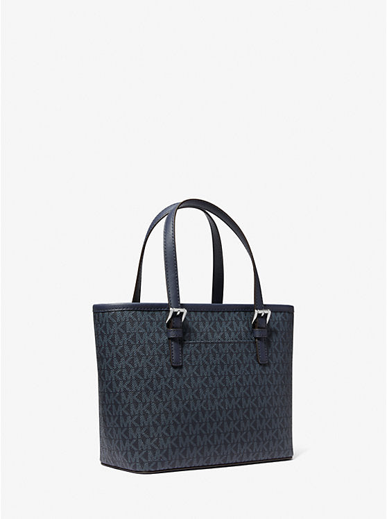 Jet Set Travel Extra-Small Logo Top-Zip Tote Bag Navy Michael Kors