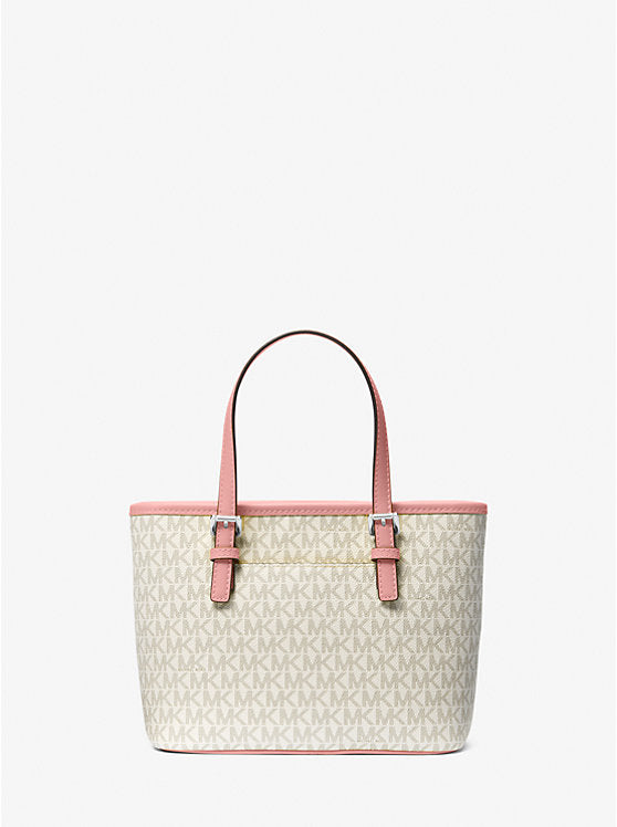 Jet Set Travel Extra-Small Logo Top-Zip Tote Bag Vanilla Pink Michael Kors