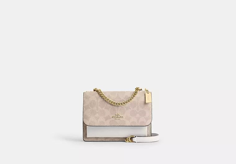 Mini Klare Crossbody Bag In Signature Canvas Sand Chalk Coach