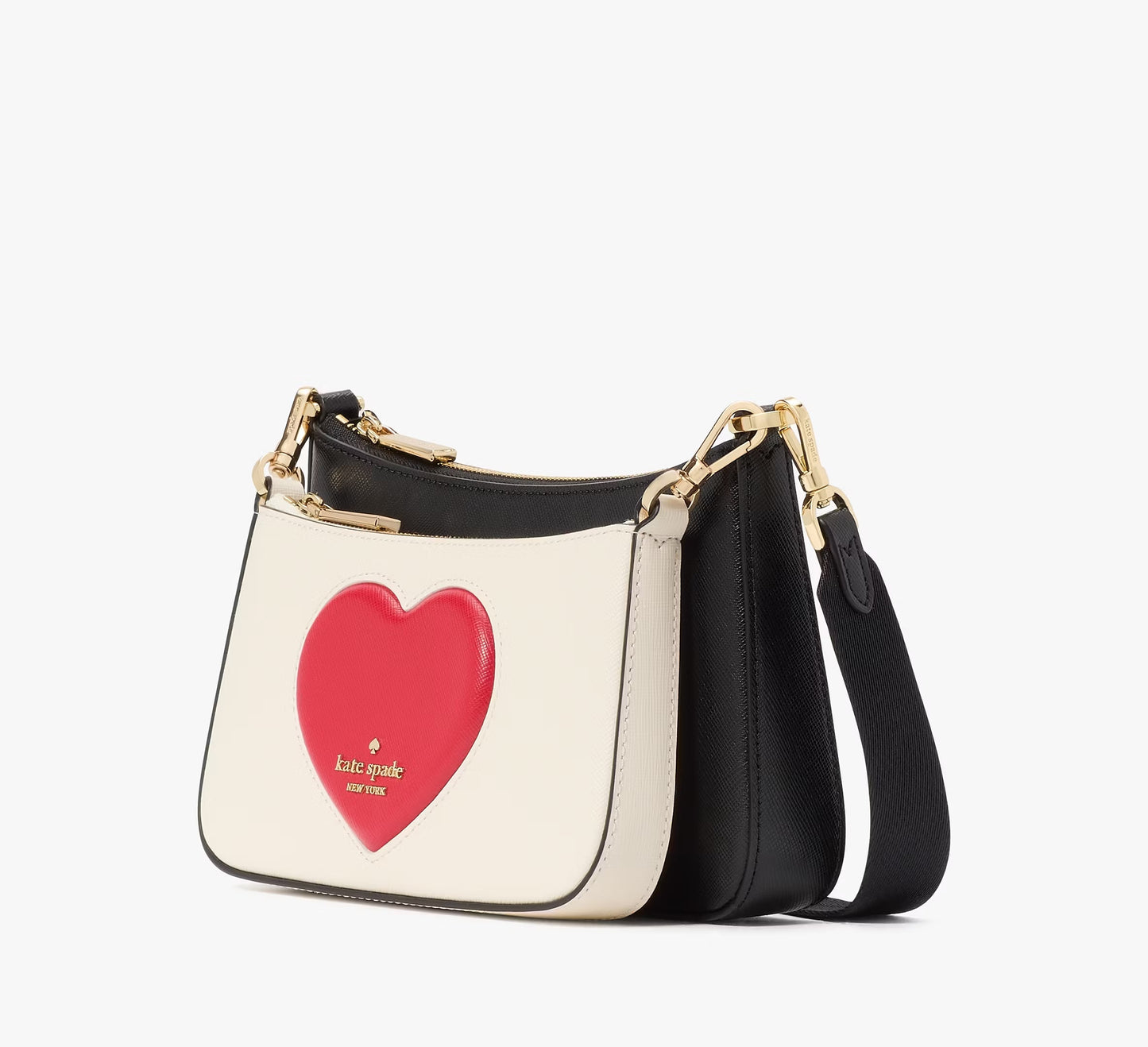 Duet Puffy Heart Crossbody Bag Meringue Multi Kate Spade