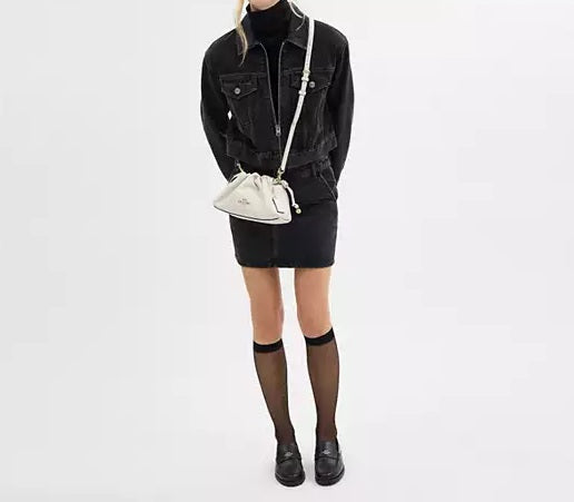 Faye Shoulder Bag With Ruching Chalk Coach
