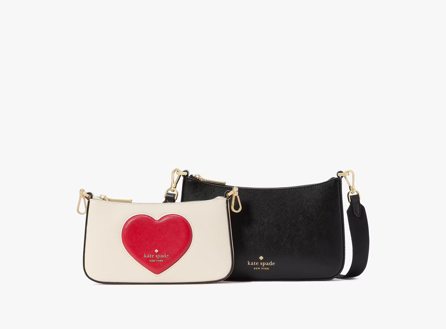 Duet Puffy Heart Crossbody Bag Meringue Multi Kate Spade