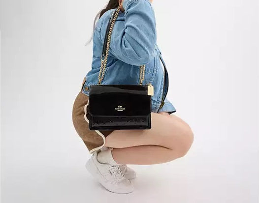 Klare Crossbody Bag In Signature Leather Black Coach