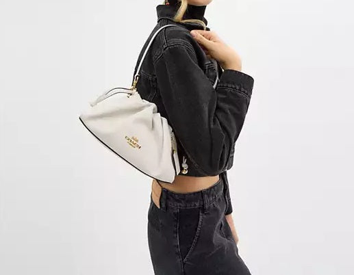 Faye Shoulder Bag With Ruching Chalk Coach