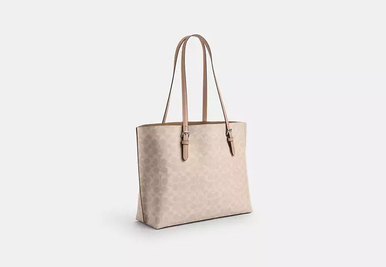 Mollie Tote Bag In Signature Canvas Sand Taupe Coach