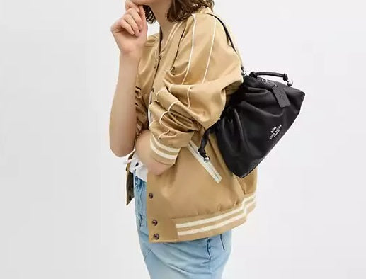 Faye Shoulder Bag With Ruching Black Coach
