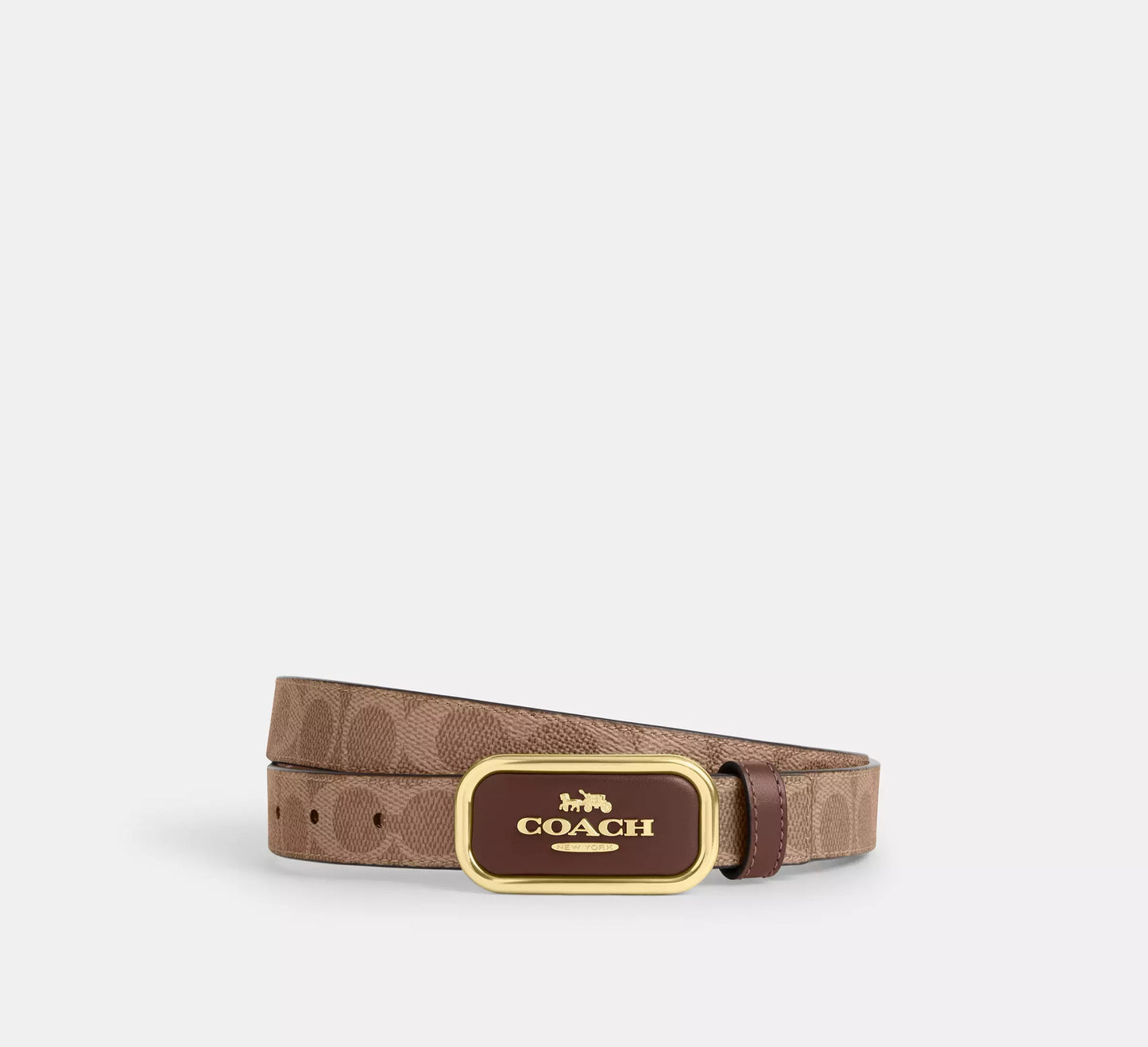 Signature Buckle Cut To Size Reversible Morgan Belt 25 Mm Tan Brown Coach