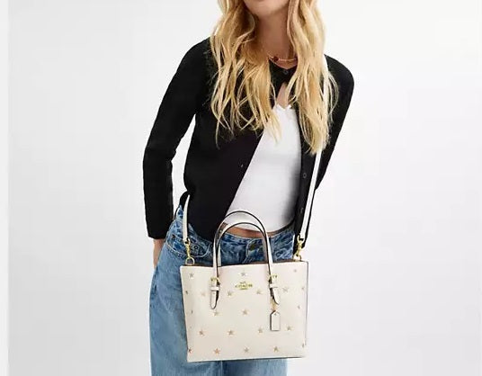 Mollie Tote Bag 25 With Star Print Chalk Coach