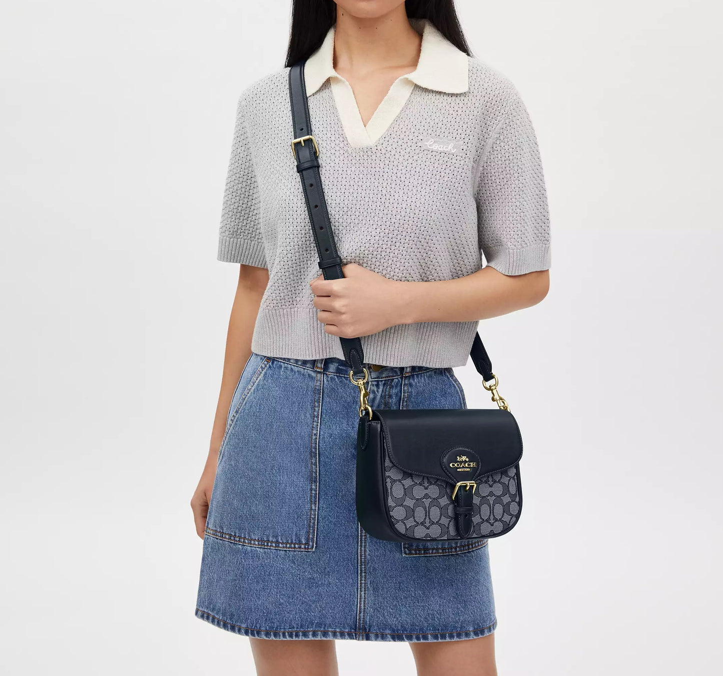 Amelia Saddle Bag In Signature Jacquard Coach