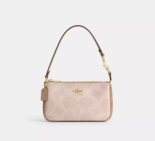 Nolita 19 In Blocked Signature Canvas Bag Sand Tan Coach