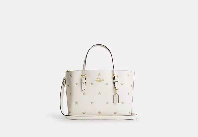 Mollie Tote Bag 25 With Star Print Chalk Coach