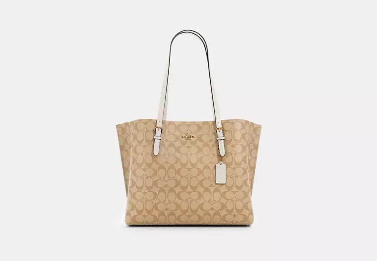 Mollie Tote Bag In Signature Canvas Light Khaki Chalk Coach