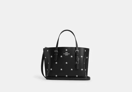 Mollie Tote Bag 25 With Star Print Black Coach