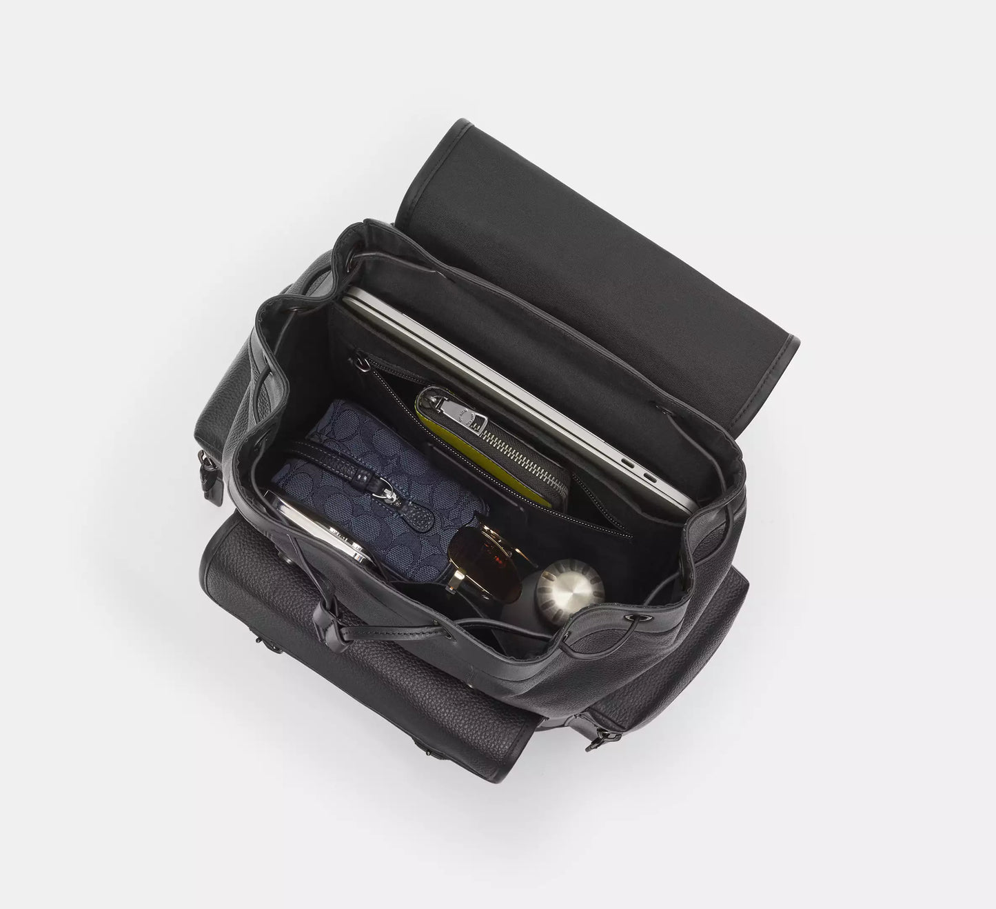 Sprint Backpack In Signature Canvas With Patches Charcoal Coach