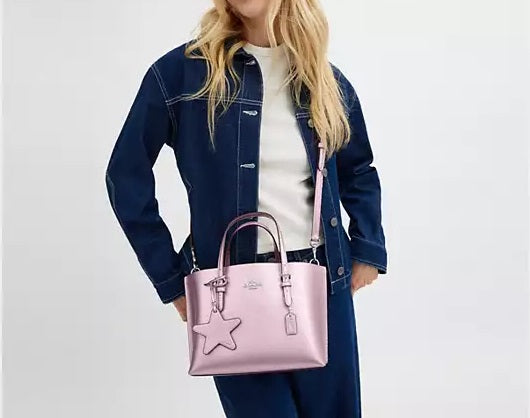 Mollie Tote Bag 25  Metallic Pink Coach