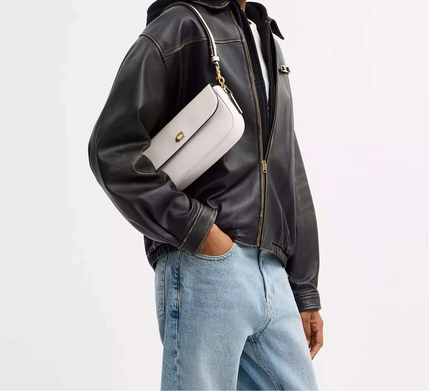 Brook Flap Chain Bag Chalk Coach