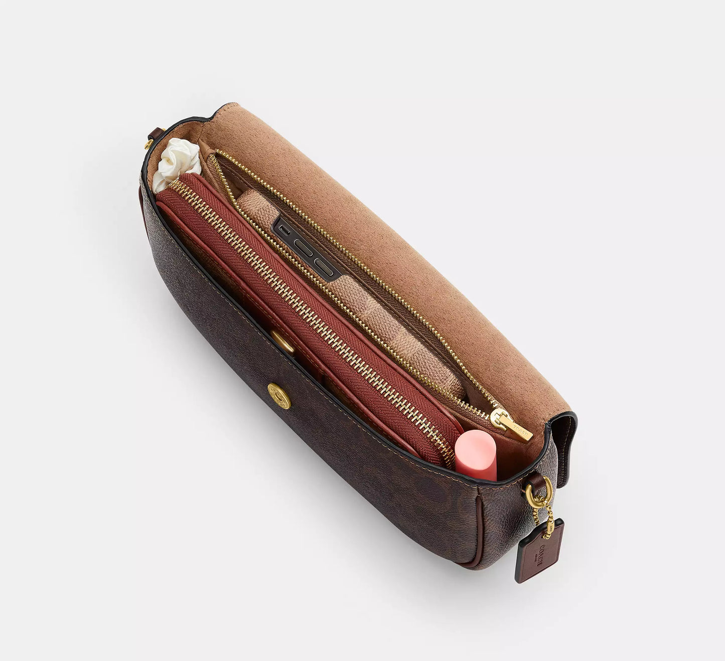 Brook Flap Chain Bag In Signature Canvas Maple Coach