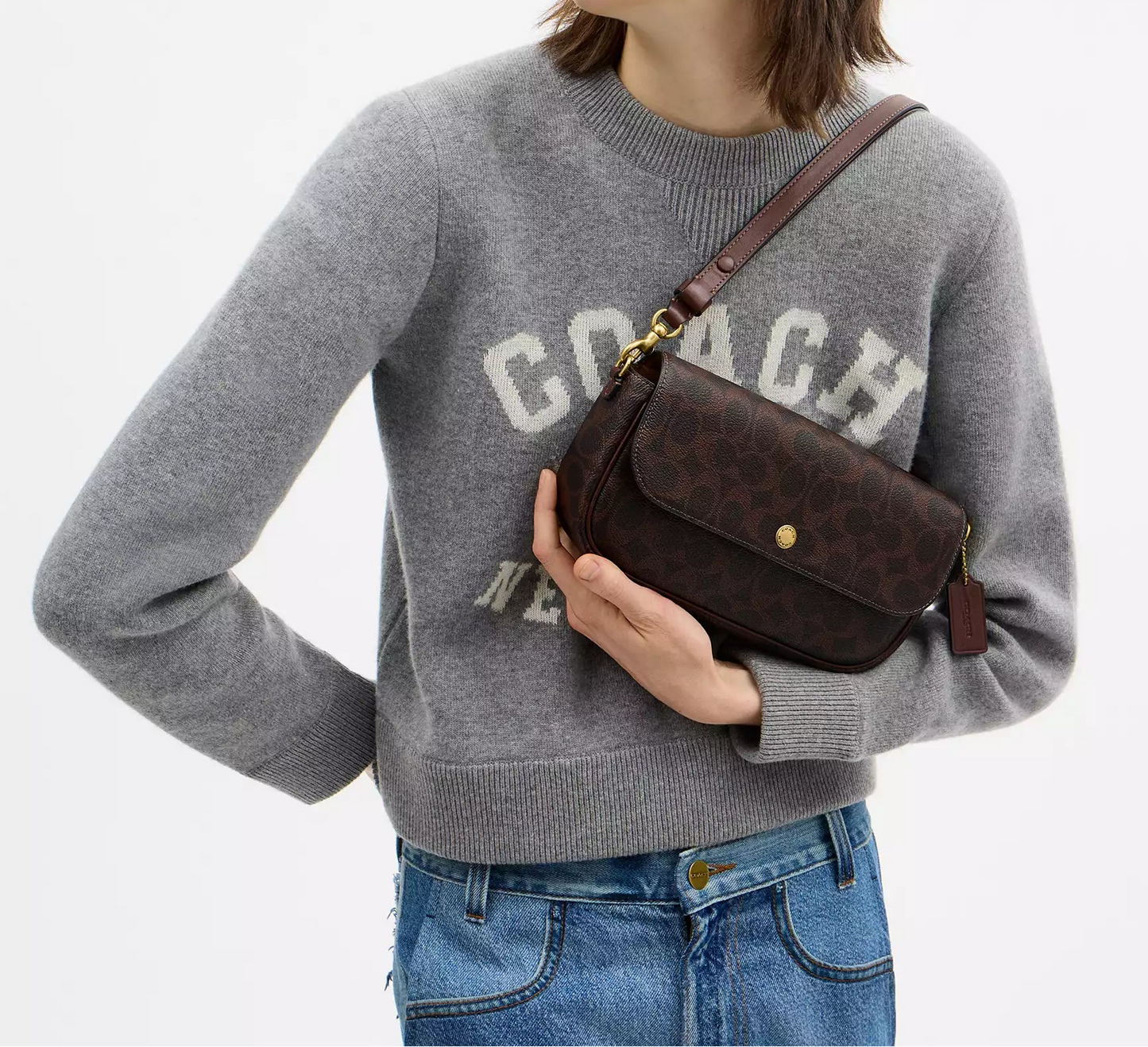 Brook Flap Chain Bag In Signature Canvas Maple Coach
