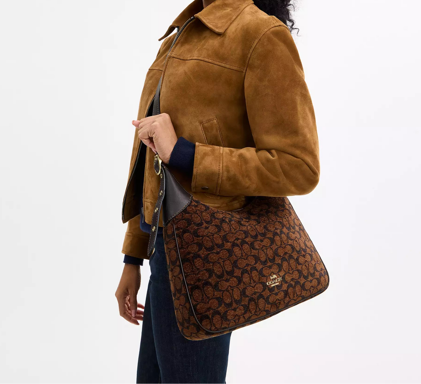 Ella Shoulder Bag In Signature Truffle Chenille Coach