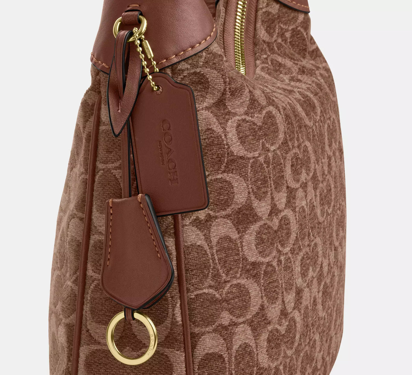 Ella Shoulder Bag In Signature Vintage Brown Chenille Coach