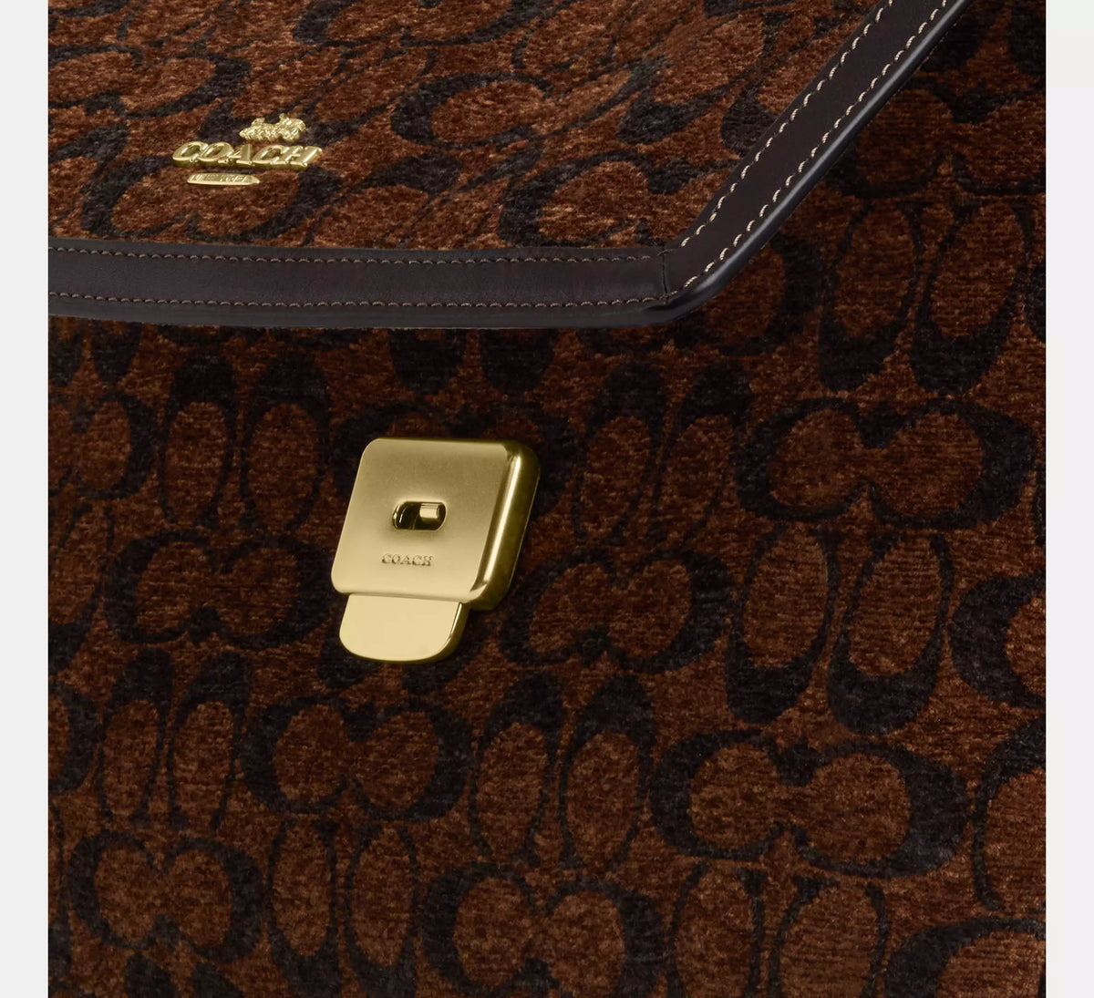 Etta Flap Bag In Signature Chenille Truffle Coach