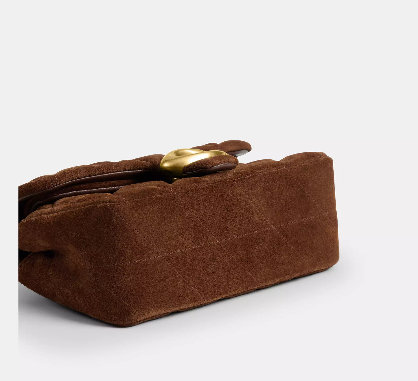 Tabby Quilted Suede Warm Brown Shoulder Bag 20 Coach