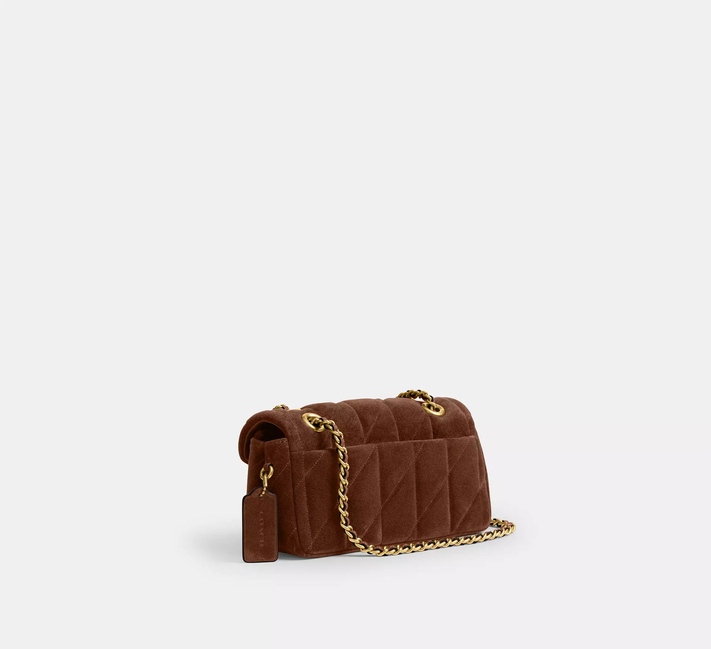 Tabby Quilted Suede Warm Brown Shoulder Bag 20 Coach