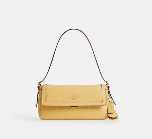 Etta Small Flap Shoulder Bag Soft Yellow Coach