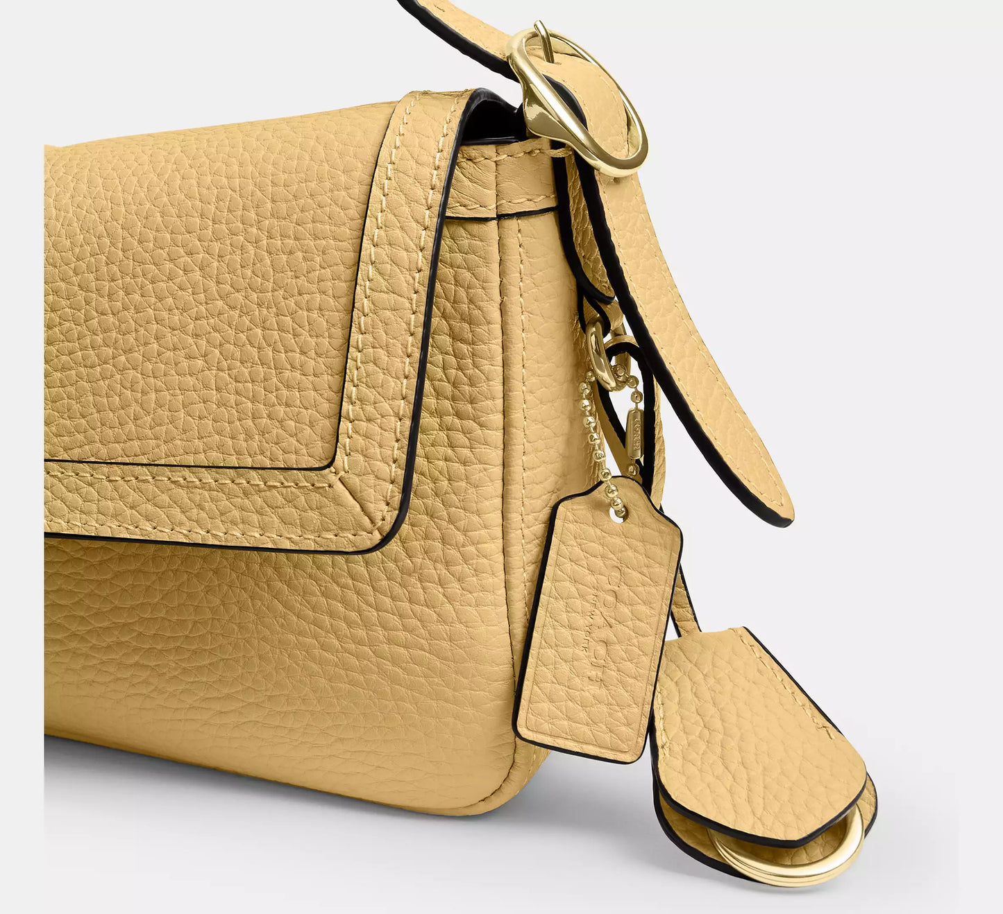 Etta Small Flap Shoulder Bag Soft Yellow Coach