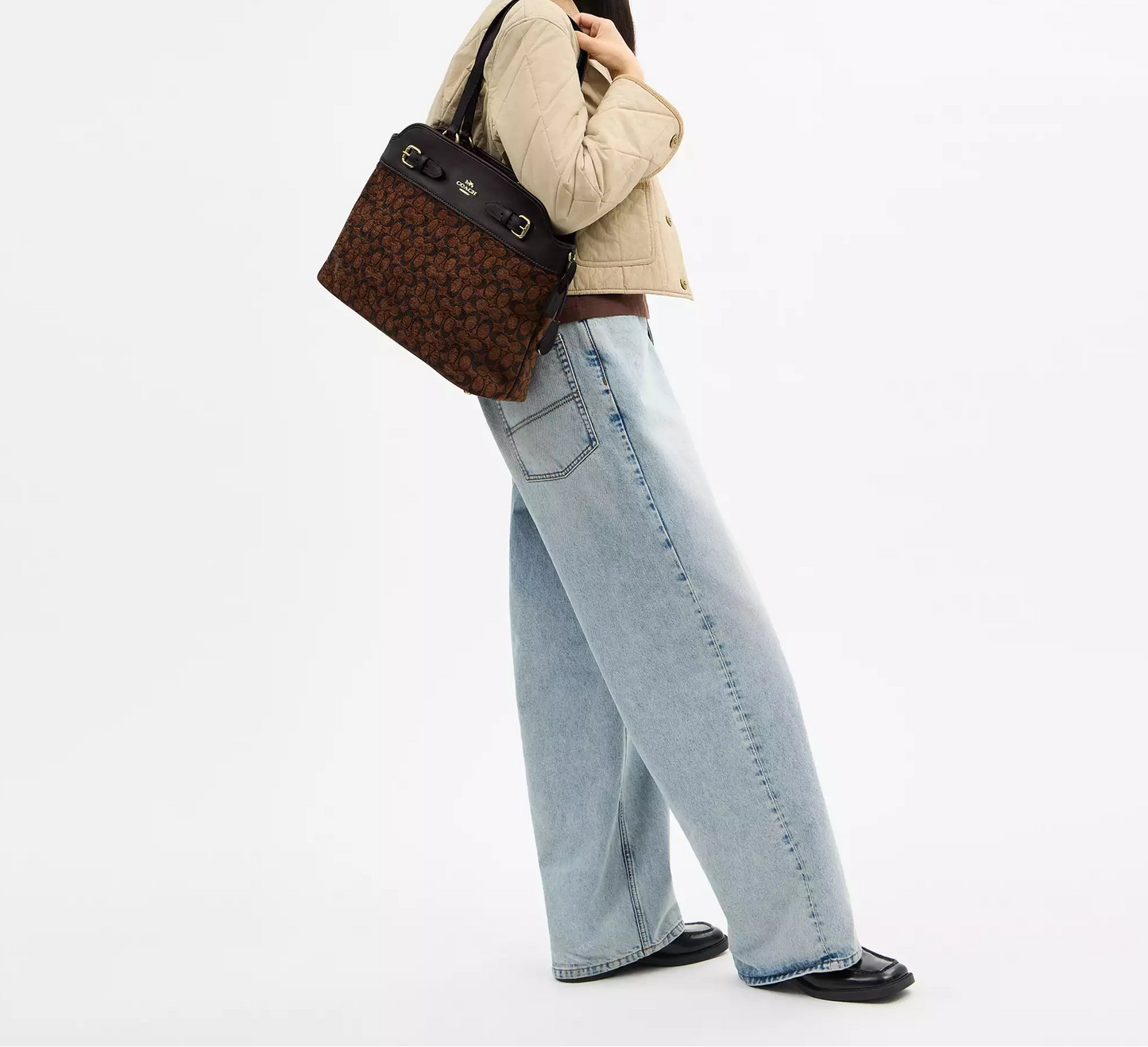 Easton Tote Bag In Signature Chenille Truffle Coach