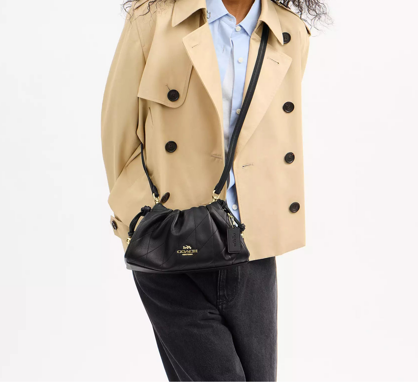 Faye Shoulder Bag With Quilting Black Coach