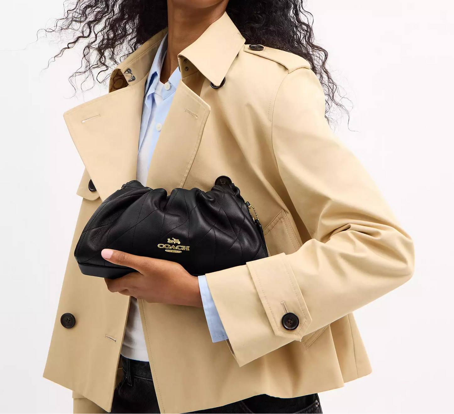 Faye Shoulder Bag With Quilting Black Coach