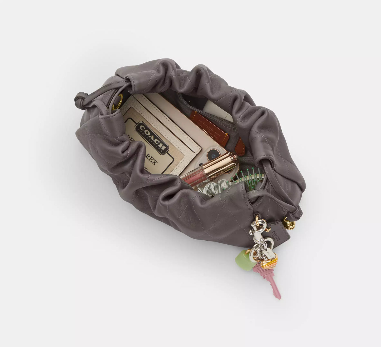 Faye Shoulder Bag With Quilting Slate Coach