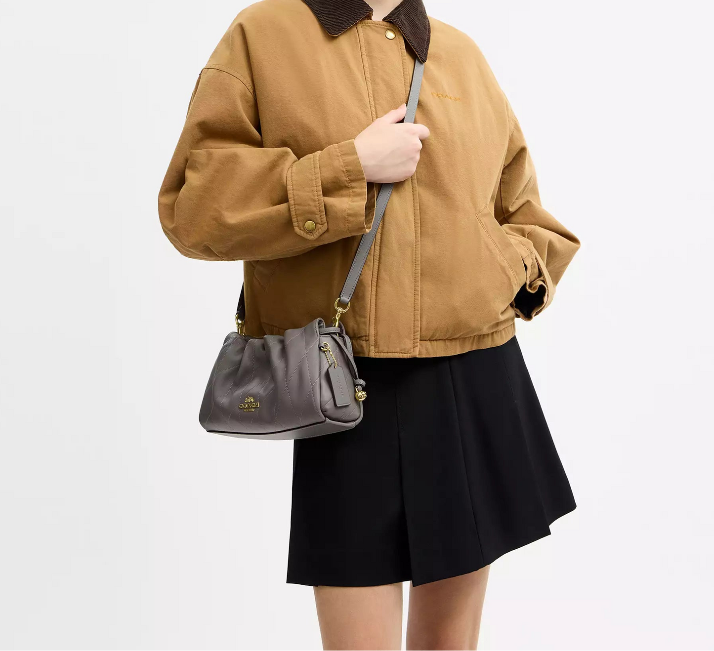 Faye Shoulder Bag With Quilting Slate Coach