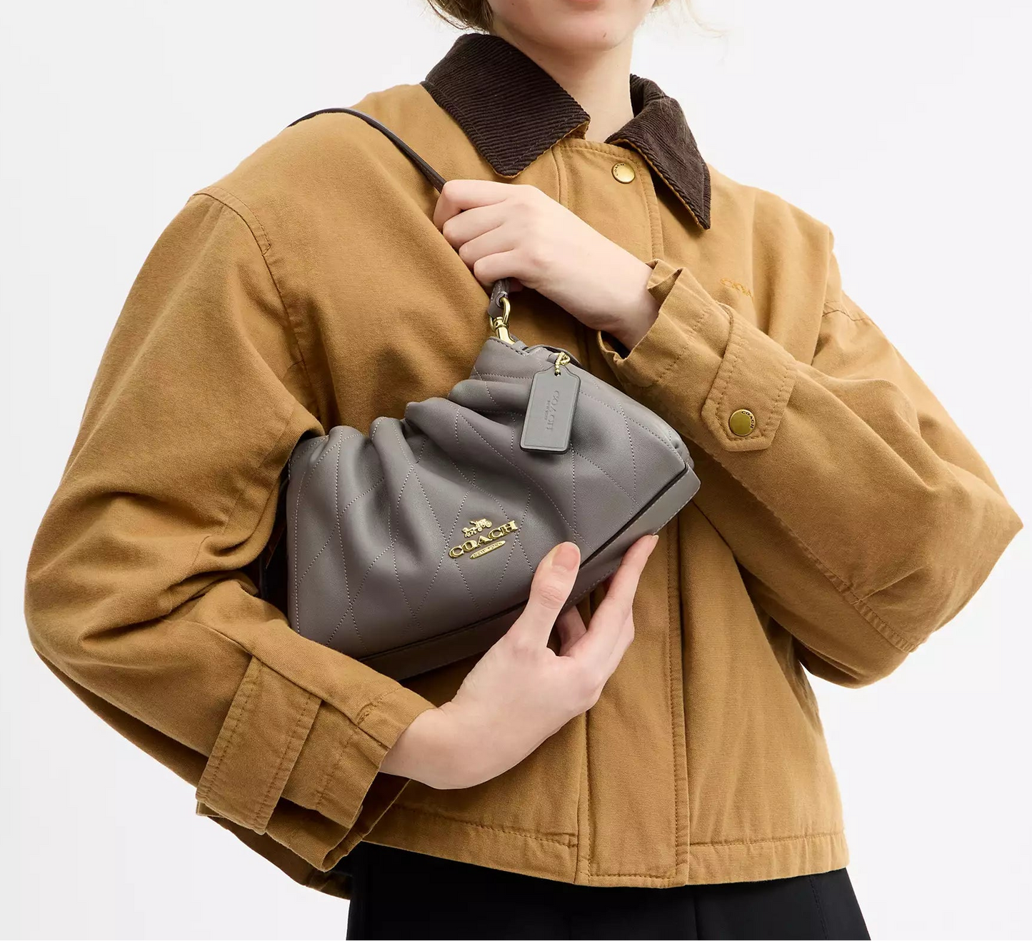 Faye Shoulder Bag With Quilting Slate Coach