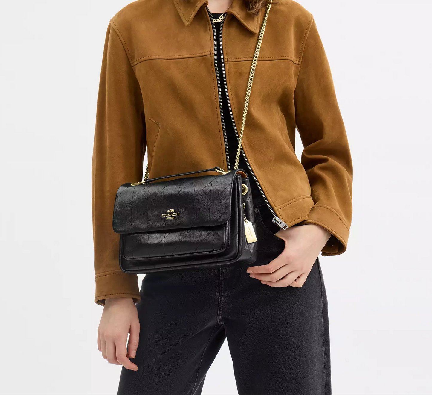 Elodie Crossbody Bag With Quilting Black Coach