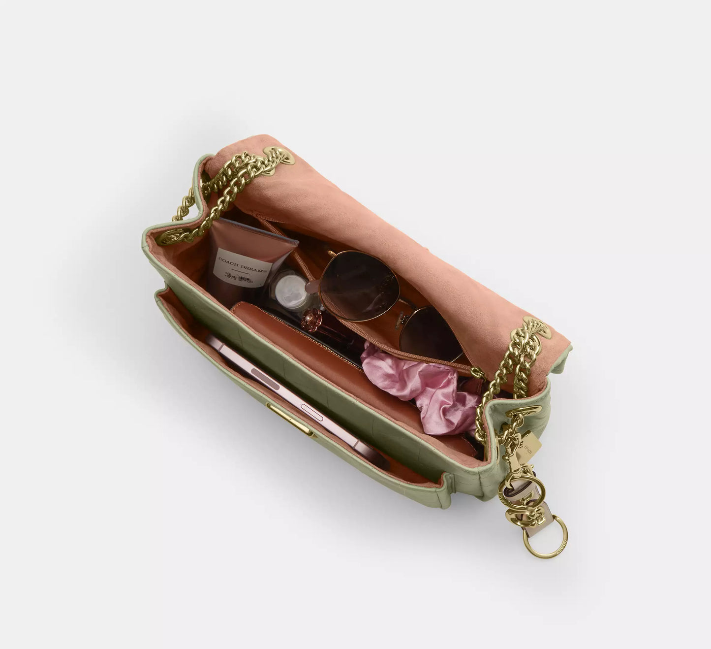 Elodie Crossbody Bag With Quilting Pistachio Coach