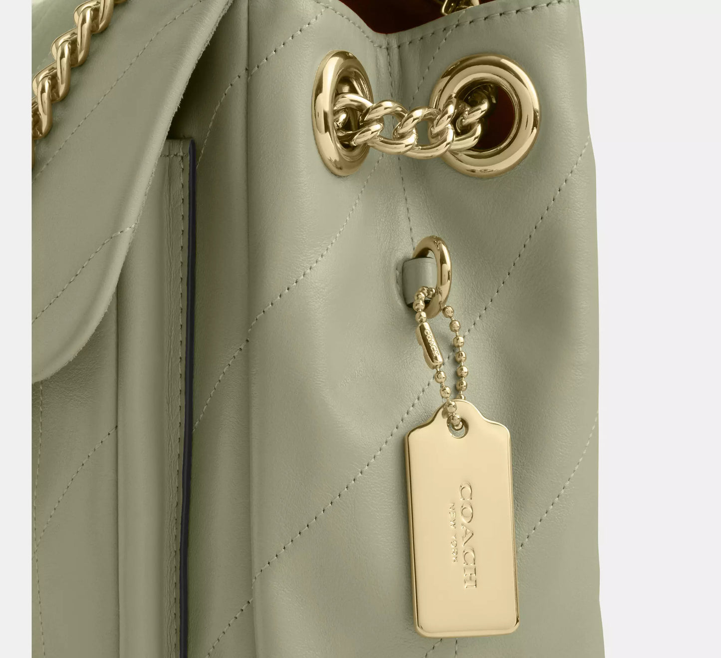 Elodie Crossbody Bag With Quilting Pistachio Coach