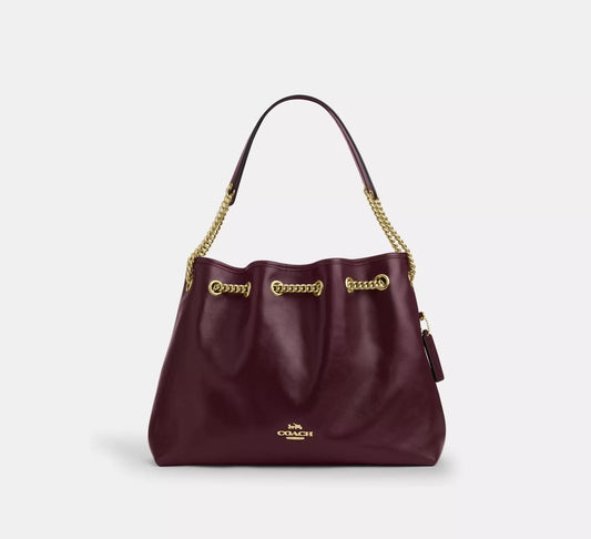 Evelyn Shoulder Bag Dark Wine Coach