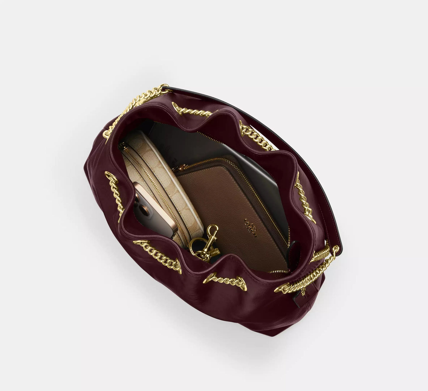Evelyn Shoulder Bag Dark Wine Coach